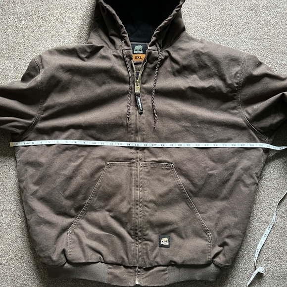Berne Heritage Duck Canvas Hooded Active Chore Jacket Quilt Lined Brown Mens 2XL - Picture 15 of 15